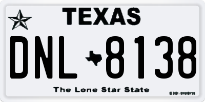 TX license plate DNL8138