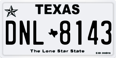 TX license plate DNL8143