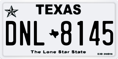 TX license plate DNL8145