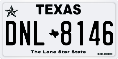 TX license plate DNL8146