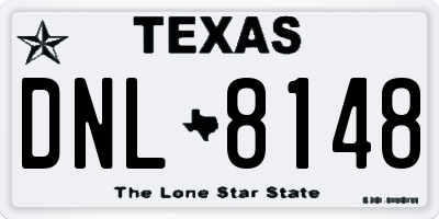 TX license plate DNL8148