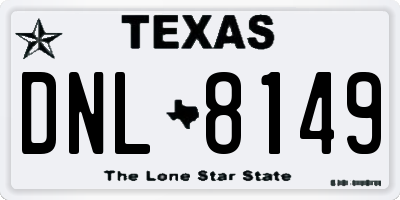TX license plate DNL8149