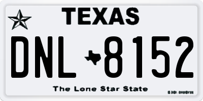 TX license plate DNL8152