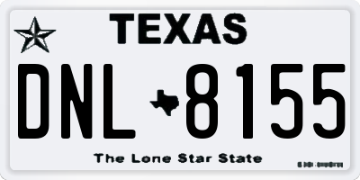 TX license plate DNL8155