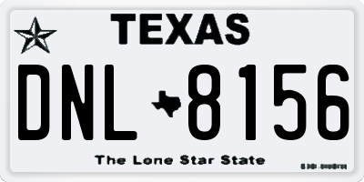 TX license plate DNL8156