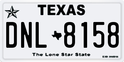 TX license plate DNL8158