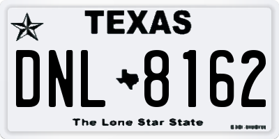 TX license plate DNL8162