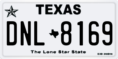 TX license plate DNL8169
