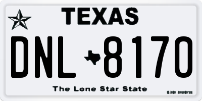 TX license plate DNL8170