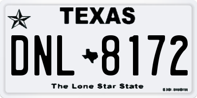 TX license plate DNL8172