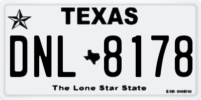 TX license plate DNL8178