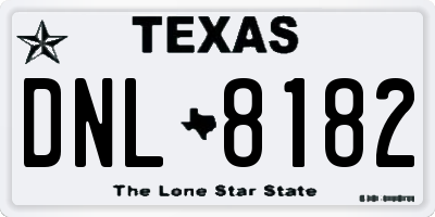 TX license plate DNL8182