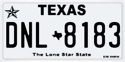 TX license plate DNL8183
