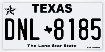 TX license plate DNL8185