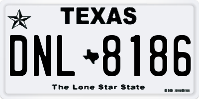 TX license plate DNL8186