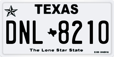 TX license plate DNL8210
