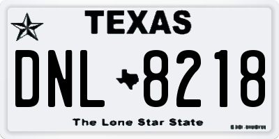 TX license plate DNL8218