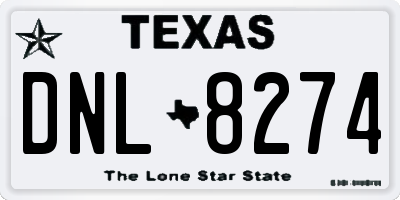TX license plate DNL8274