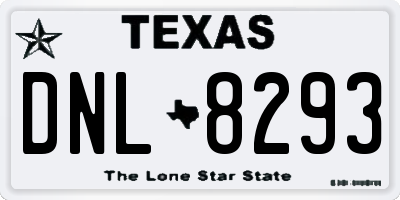TX license plate DNL8293