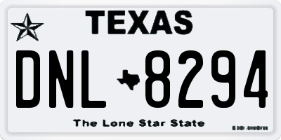 TX license plate DNL8294