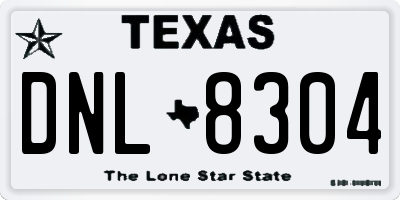 TX license plate DNL8304