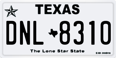 TX license plate DNL8310
