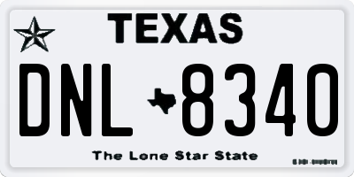 TX license plate DNL8340