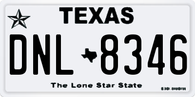 TX license plate DNL8346