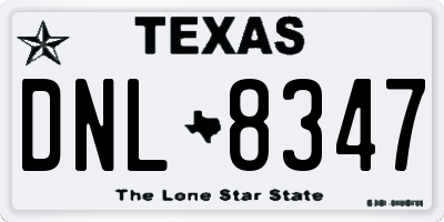 TX license plate DNL8347