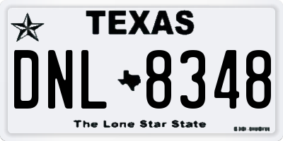 TX license plate DNL8348