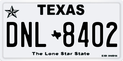 TX license plate DNL8402
