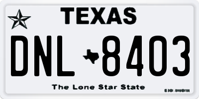 TX license plate DNL8403