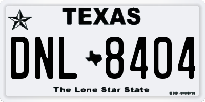 TX license plate DNL8404