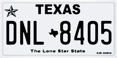 TX license plate DNL8405