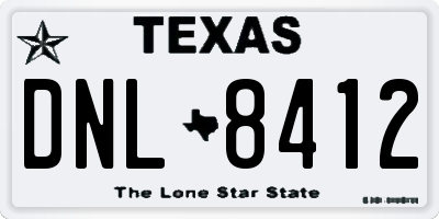 TX license plate DNL8412