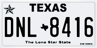 TX license plate DNL8416