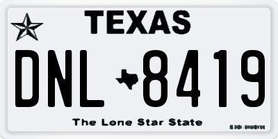 TX license plate DNL8419