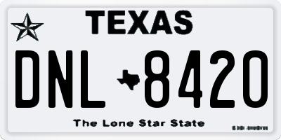TX license plate DNL8420