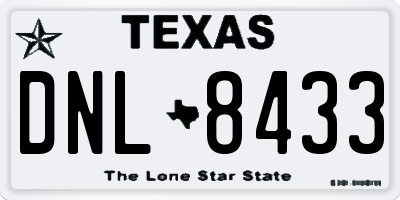 TX license plate DNL8433