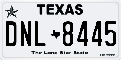 TX license plate DNL8445
