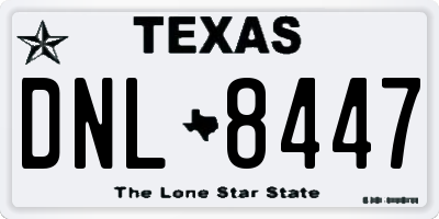 TX license plate DNL8447