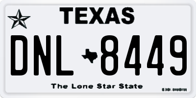 TX license plate DNL8449