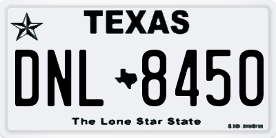 TX license plate DNL8450