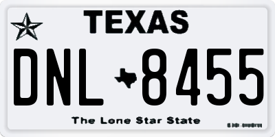 TX license plate DNL8455
