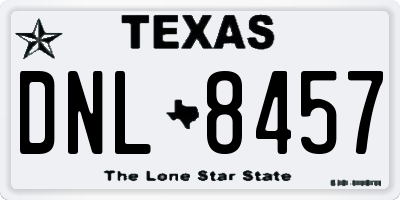 TX license plate DNL8457