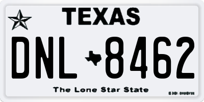 TX license plate DNL8462