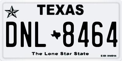 TX license plate DNL8464