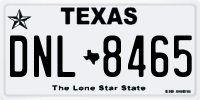 TX license plate DNL8465