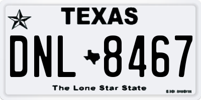 TX license plate DNL8467