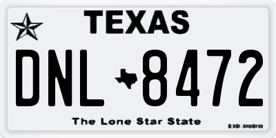 TX license plate DNL8472